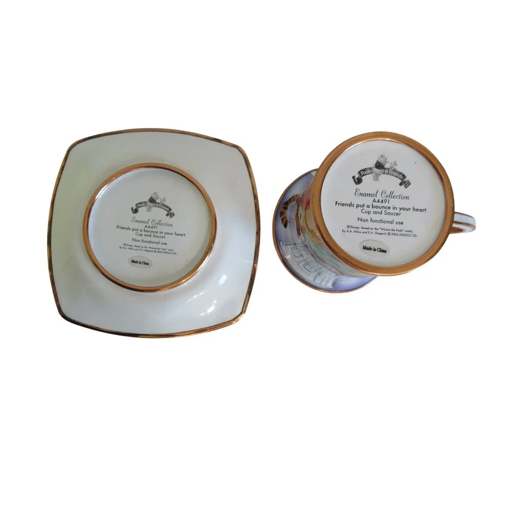 Enamel Collection Winnie The Pooh Friends Cup Saucer A4491 Disney‎